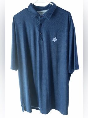 Horn Legend Polo Shirt Men’s 2XL Blue Micro Dot Bamboo Charcoal
